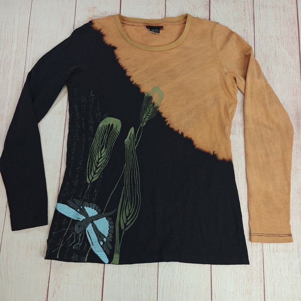 Citron 3.33 split tie-dye color block long sleeve tee sz S - Picture 7 of 10
